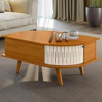 Mesa De Centro 2 Portas 90 Cm Indianapolis Madetec Cinamomo Off White - 2