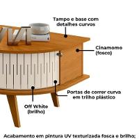 Mesa De Centro 2 Portas 90 Cm Indianapolis Madetec Cinamomo Off White - 5