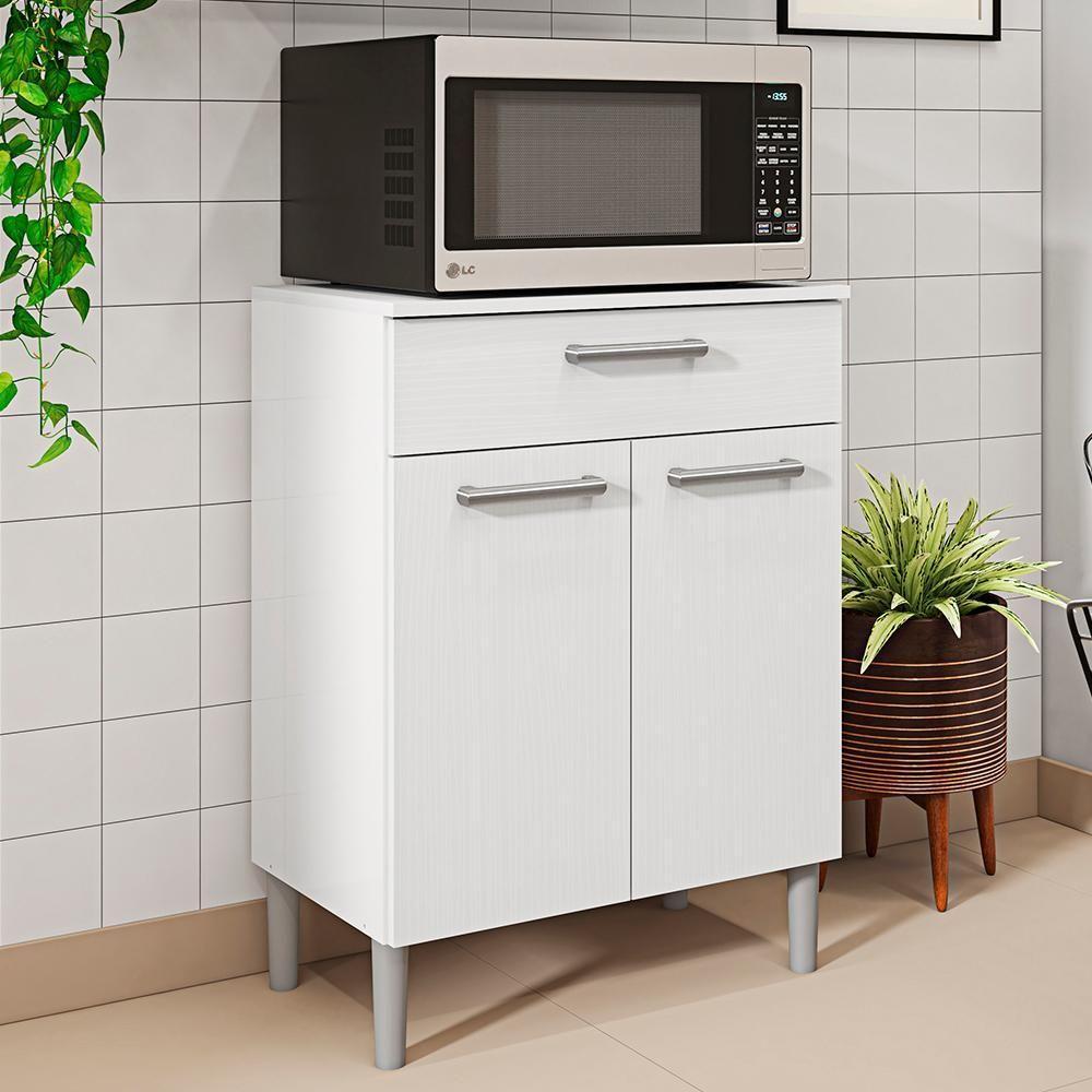 Balcao Multiuso Para Microondas 84x61 Cm Diamante Ktp Branco Supremo - 2