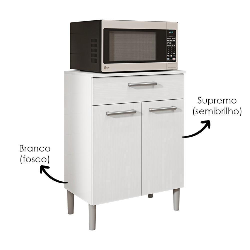 Balcao Multiuso Para Microondas 84x61 Cm Diamante Ktp Branco Supremo - 5