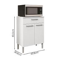 Balcao Multiuso Para Microondas 84x61 Cm Diamante Ktp Branco Supremo - 3