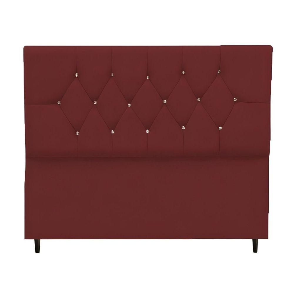Cabeceira Estofada Cama Box Casal 140 Cm Suede Ayla bordô - 1