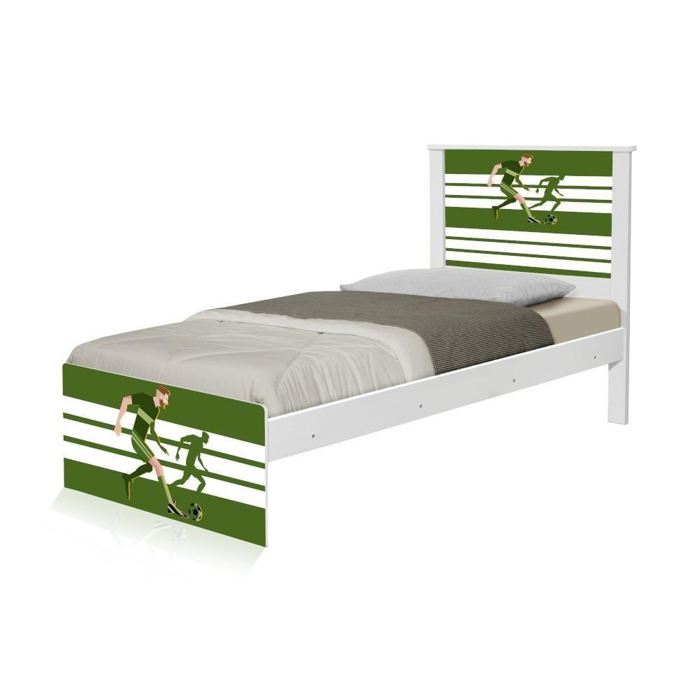 Cama Solteiro Com Cabeceira Adesivada Futebol Jogador - 2