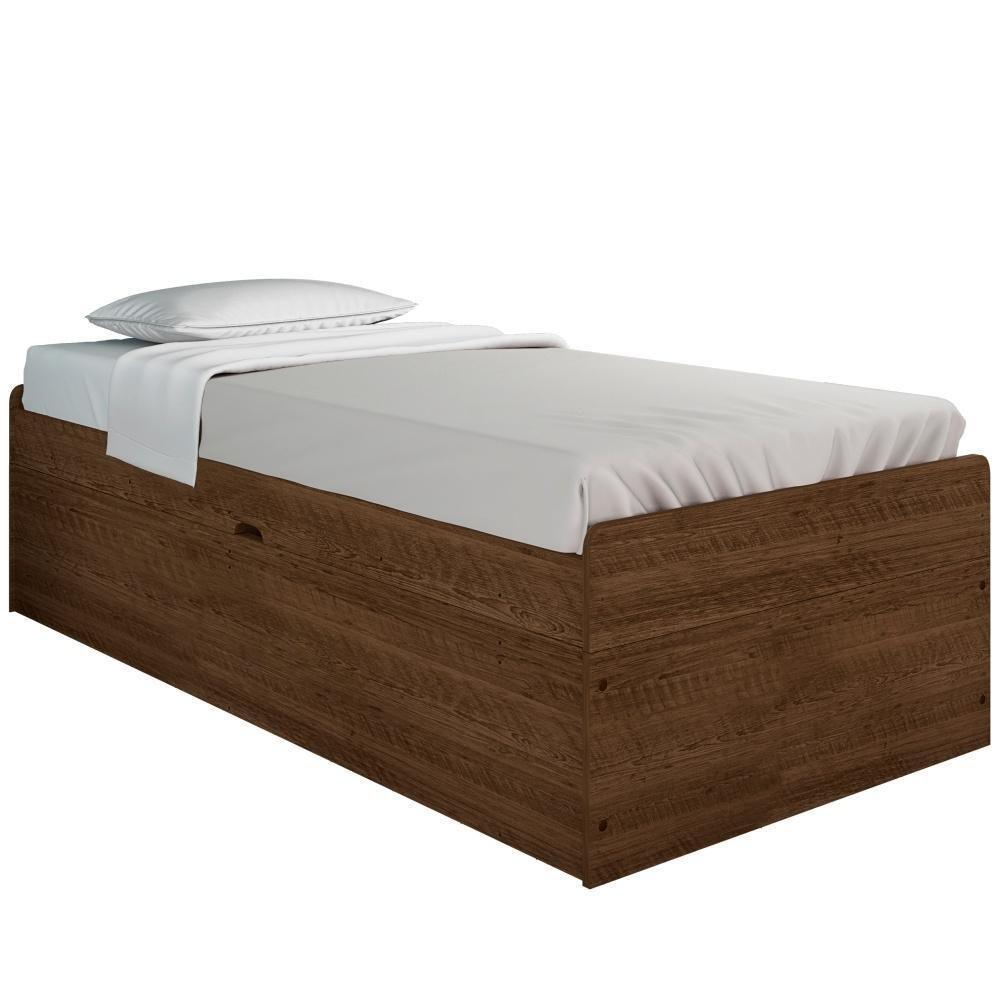 Cama Solteiro Baú Cinthya Malbec Com Colchão - 2