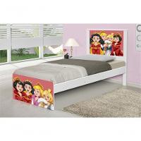 Cama Solteiro Com Cabeceira Adesivada Princesas Medievais - 3