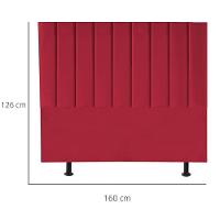 Cabeceira Cama Casal Queen Size 160 Cm Luna Suede E Frame vermelho - 3