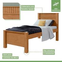 Cama Solteiro Convencional Estrutura Mdf Athenas Móveis Lopas Amendoa Clean