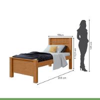Cama Solteiro Convencional Estrutura Mdf Athenas Móveis Lopas Amendoa Clean - 7