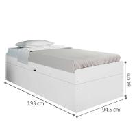 Cama Solteiro Baú Cinthya Branco Com Colchão - 3