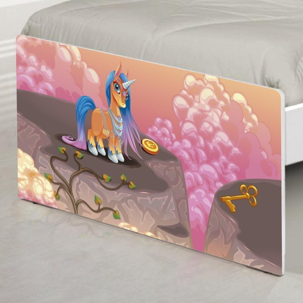 Cama Solteiro Adesivada Unicórnios Mágicos Com Colchão - 5