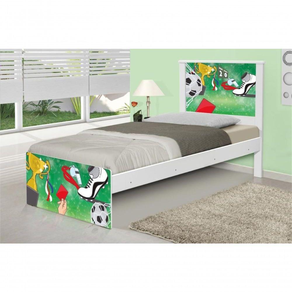 Cama Solteiro Adesivada Futebol Placar Com Colchão - 4