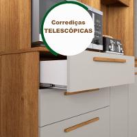 Armário De Cozinha 5 Portas 2 Gavetas Dubai Sallêto Móveis Cinamomo Com Off White