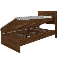 Cama Solteiro Com Cabeceira E Baú Ivana Malbec - 4