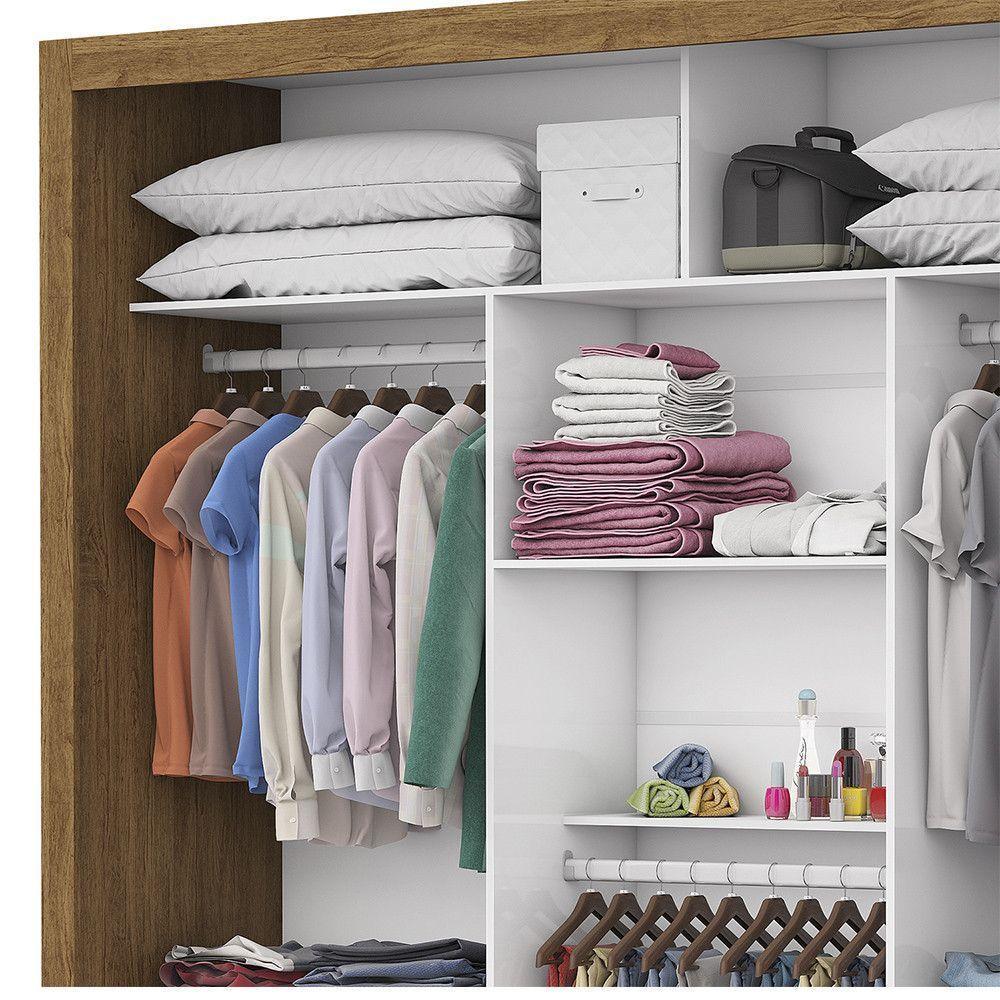 Guarda Roupa Isabela Plus 3 Portas De Correr 4 Gavetas Com Espelho Carioca Móveis Freijó - 7