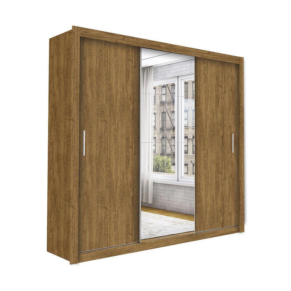 Guarda Roupa Isabela Plus 3 Portas De Correr 4 Gavetas Com Espelho Carioca Móveis Freijó - 8