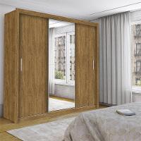 Guarda Roupa Isabela Plus 3 Portas De Correr 4 Gavetas Com Espelho Carioca Móveis Freijó - 1