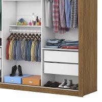 Guarda Roupa Isabela Plus 3 Portas De Correr 4 Gavetas Com Espelho Carioca Móveis Freijó - 3