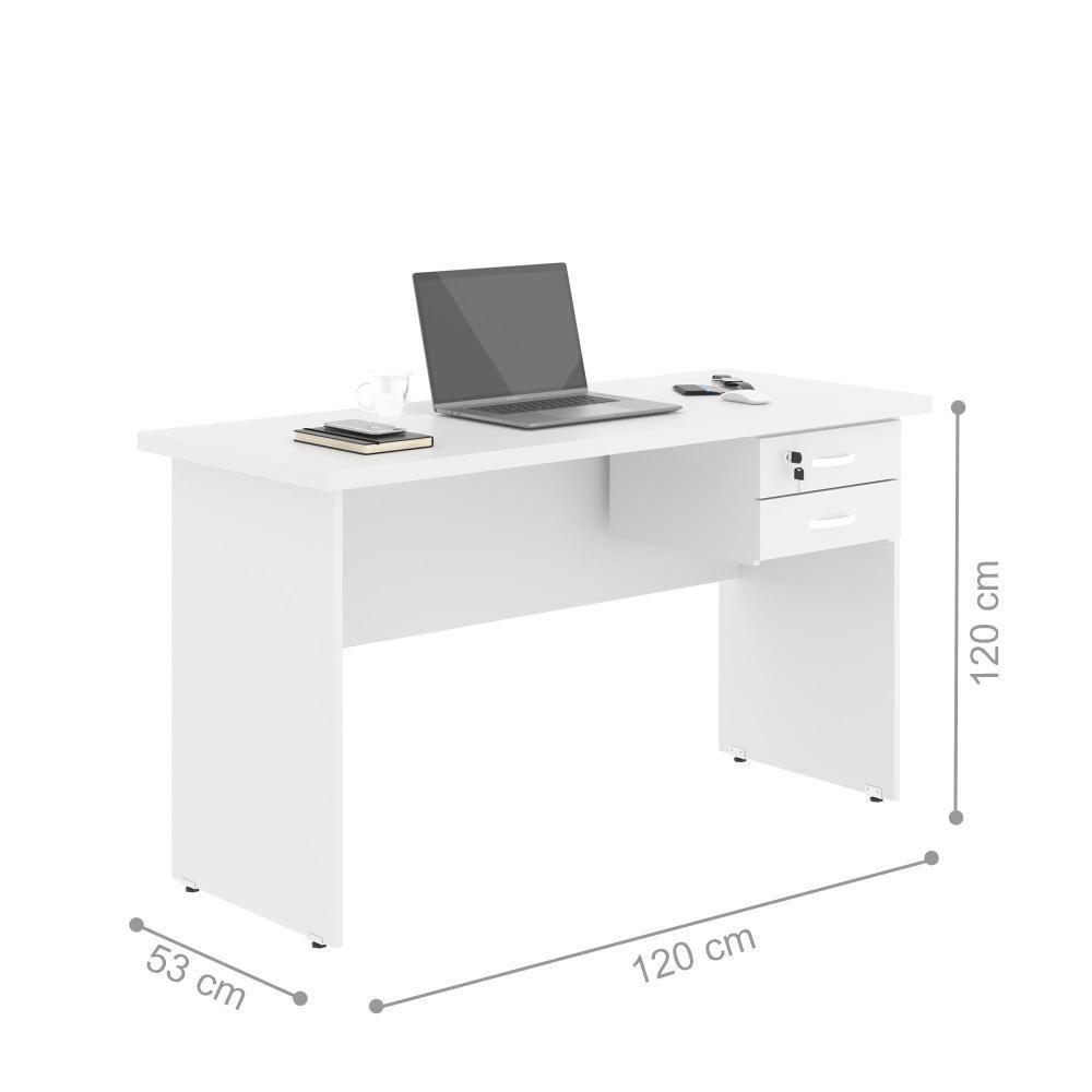 Escrivaninha Com Gavetas 1.20 Plate Branco - 2
