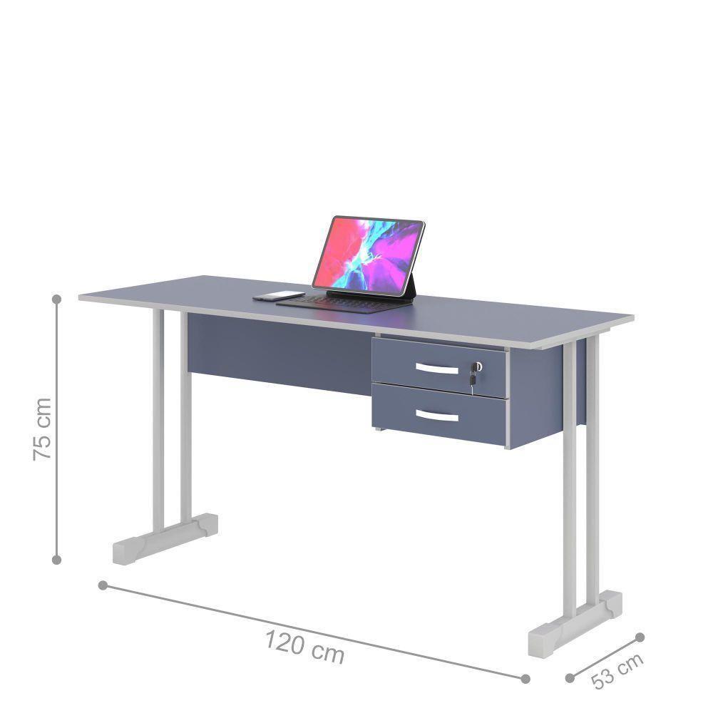 Escrivaninha Com 2 Gavetas Alice Azul - 2