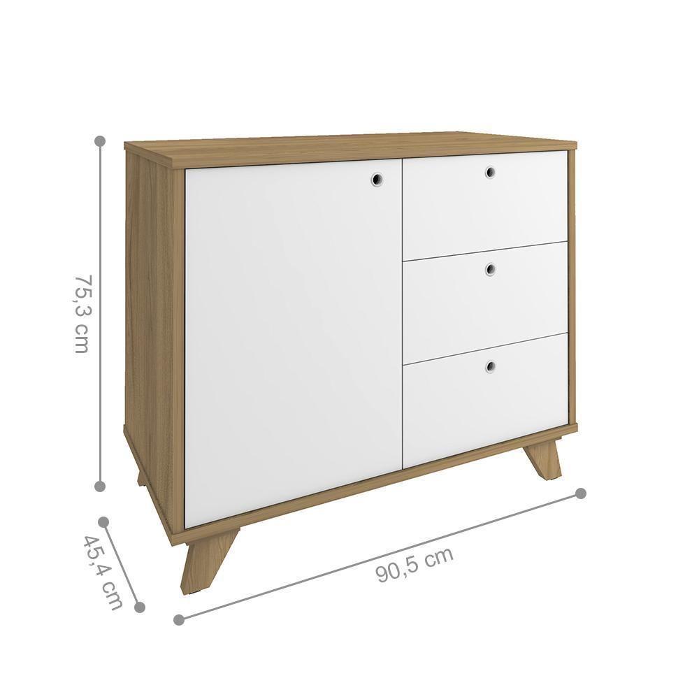 Conjunto Escrivaninha E Balcão Wurzburg Olmo Branco - 3