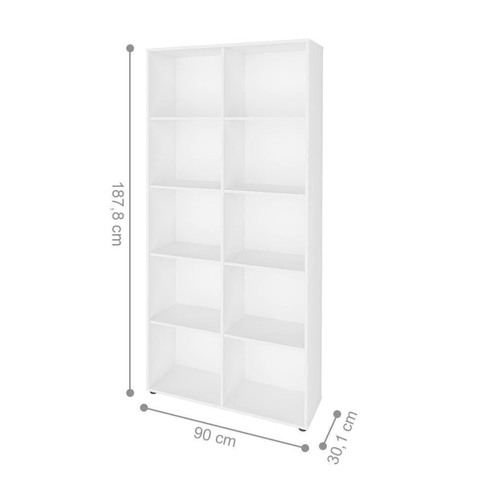 Conjunto Escrivaninha E Estante Ratisbona Carvalho Branco - 3