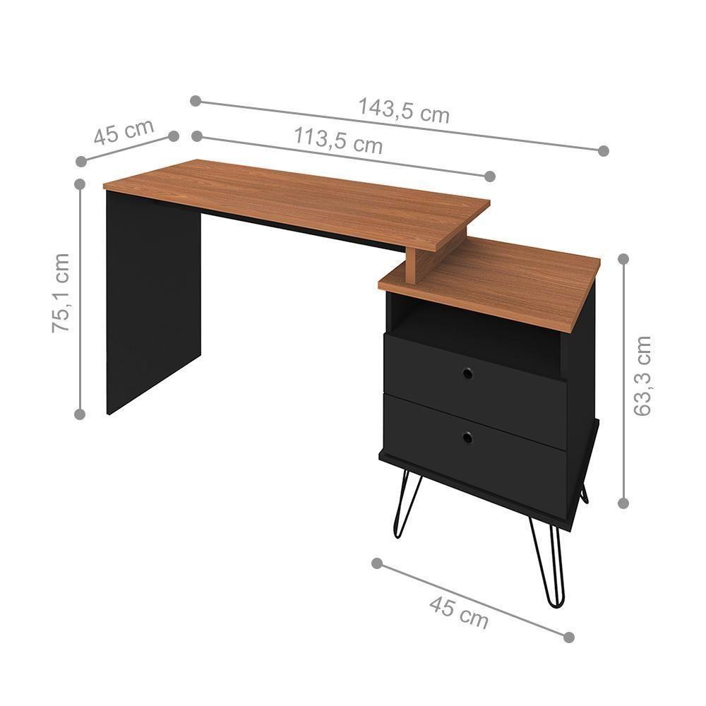 Escrivaninha Industrial Lowa Freijó Preto - 2