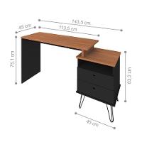 Escrivaninha Industrial Lowa Freijó Preto - 2