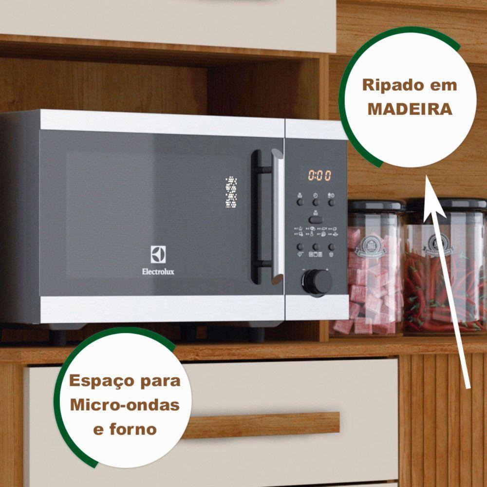 Armário De Cozinha 6 Portas 2 Gavetas Catar Sallêto Móveis Cinamomo Com Off White - 5