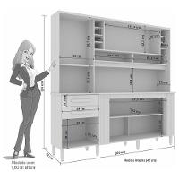 Armário De Cozinha 6 Portas 2 Gavetas Catar Sallêto Móveis Cinamomo Com Off White
