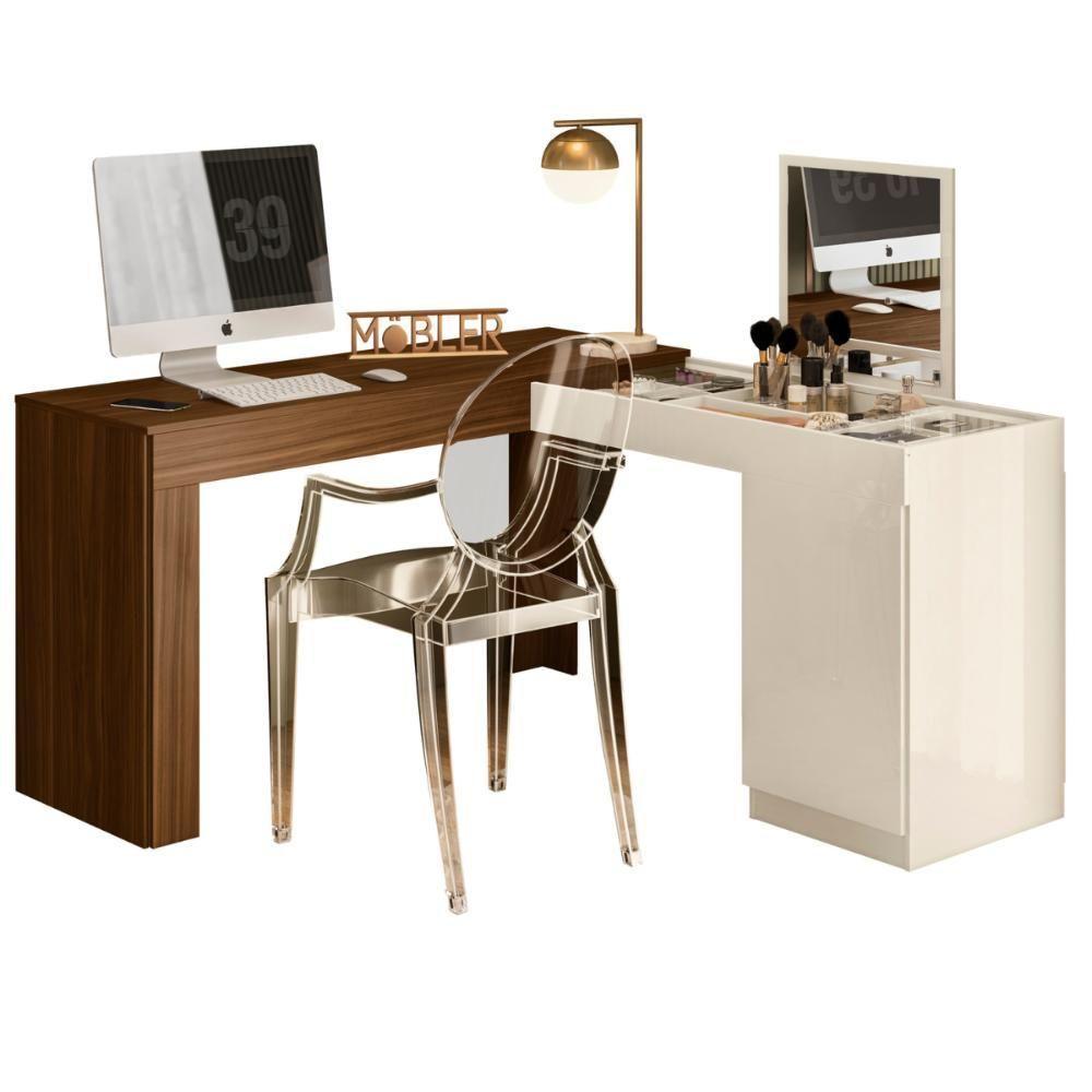 Escrivaninha Penteadeira Andromeda Freijo Off White - 2