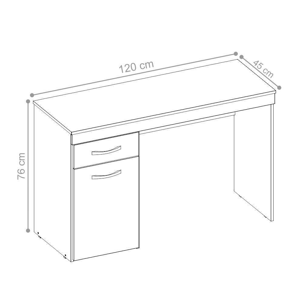 Escrivaninha Com 1 Gaveta Evans Branco - 2
