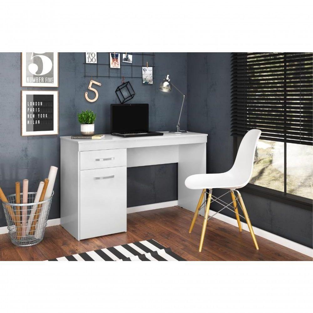 Escrivaninha Com 1 Gaveta Evans Branco - 4