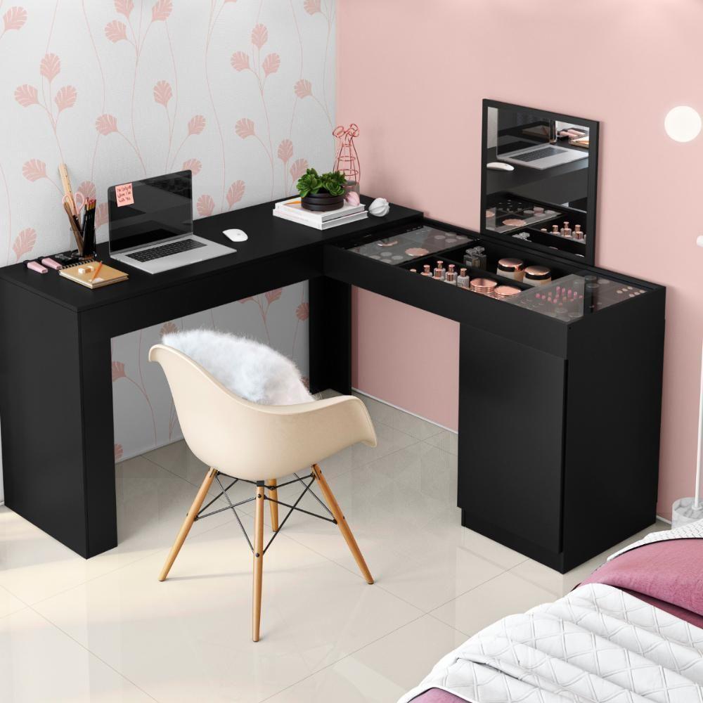 Escrivaninha Penteadeira Andromeda Preto Fosco - 1