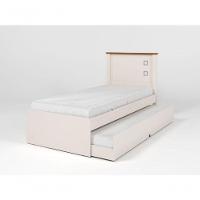 Cama Solteiro Roberta Auxiliar Off White Madeira Com Colchão - 2