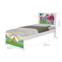 Cama Solteiro Com Cabeceira Adesivada Unicórnio Feliz - 1