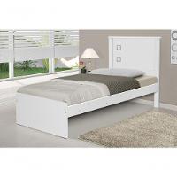 Cama Solteiro Barcelona Branco Com Colchão - 3