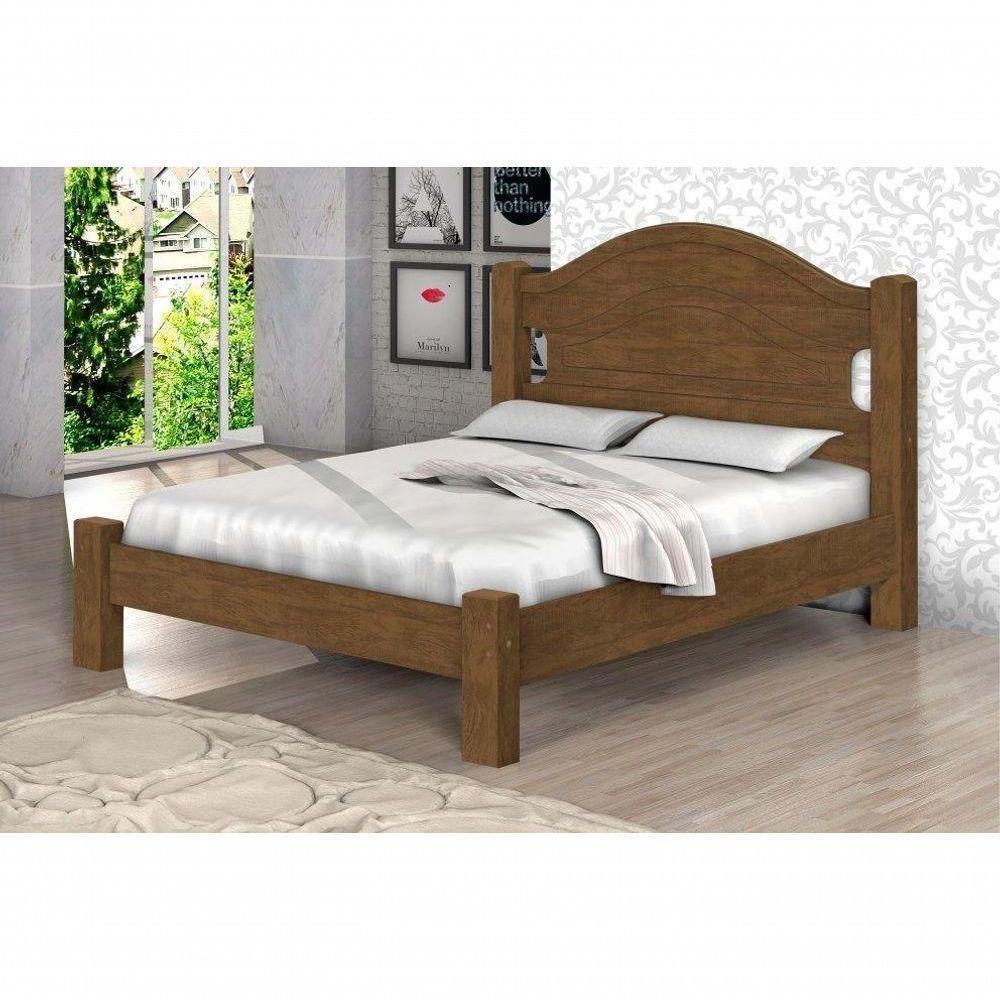 Cama Solteiro Com Cabeceira Mesquita Castanho - 4