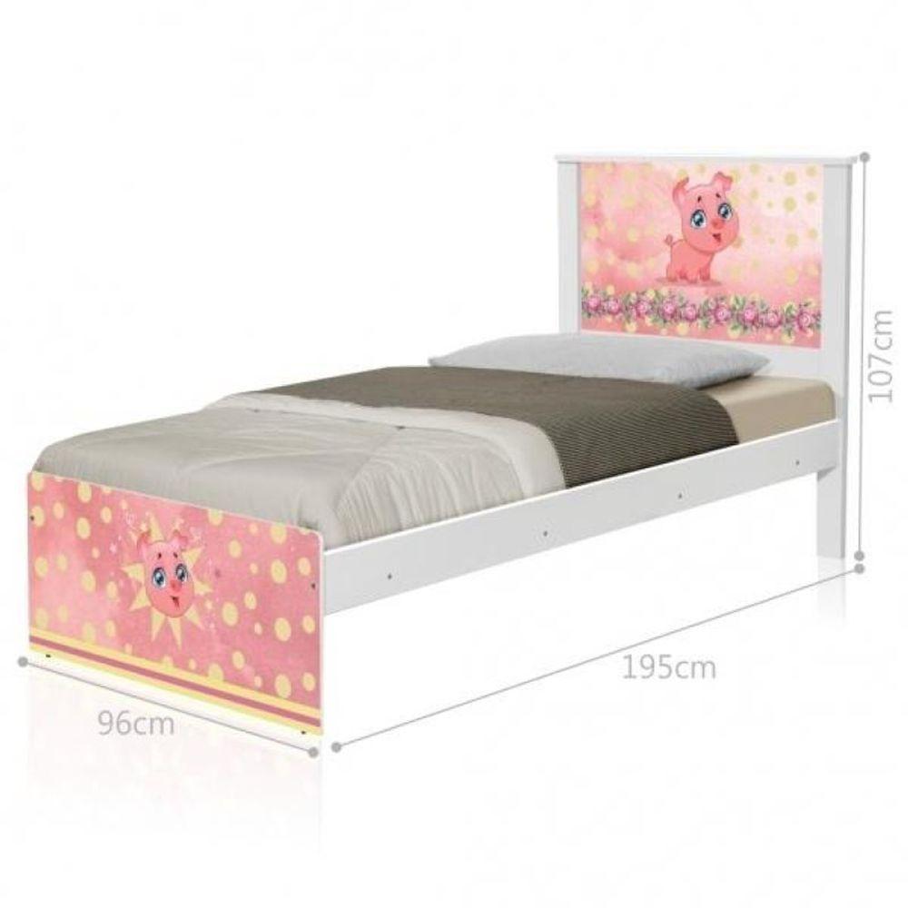 Cama Solteiro Com Cabeceira Barcelona Pig - 1