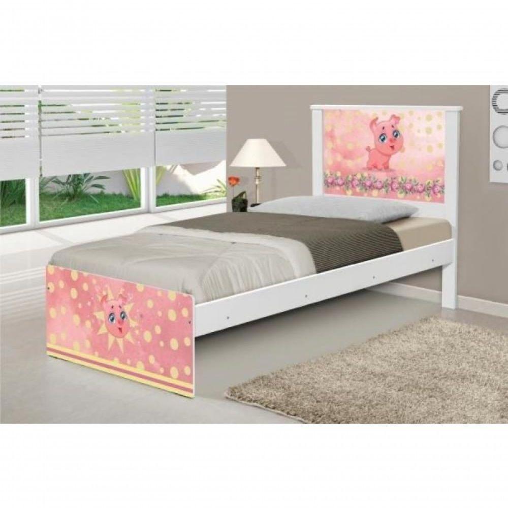 Cama Solteiro Com Cabeceira Barcelona Pig - 3