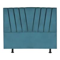 Cabeceira Estofada Cama Box King 195 Cm Louise Suede azul Turquesa - 1