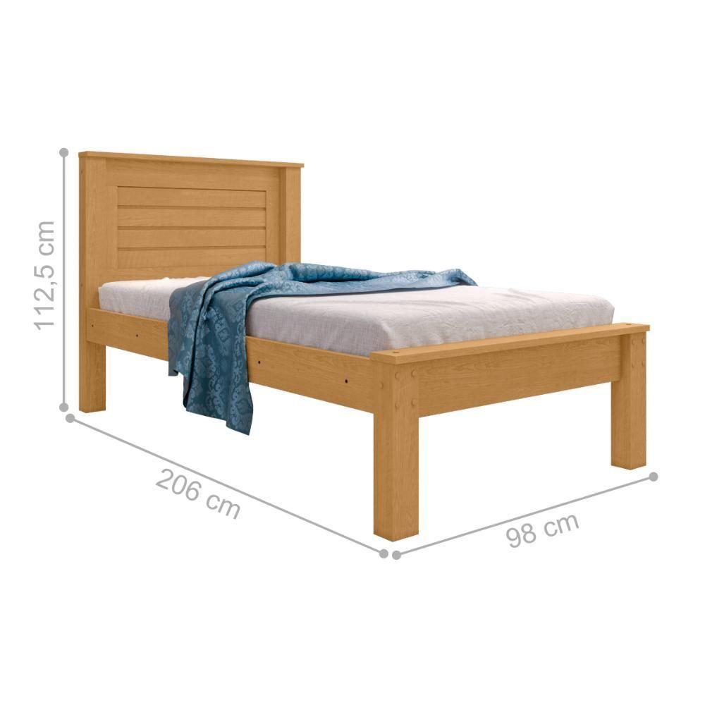 Cama De Solteiro Com Cabeceira Santana Naturalle - 2