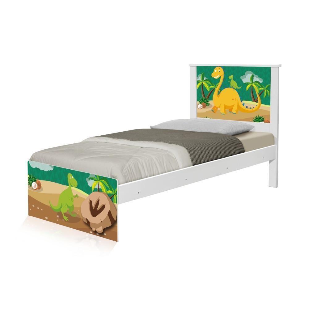 Cama Solteiro Com Cabeceira Adesivada Dinossauro - 2