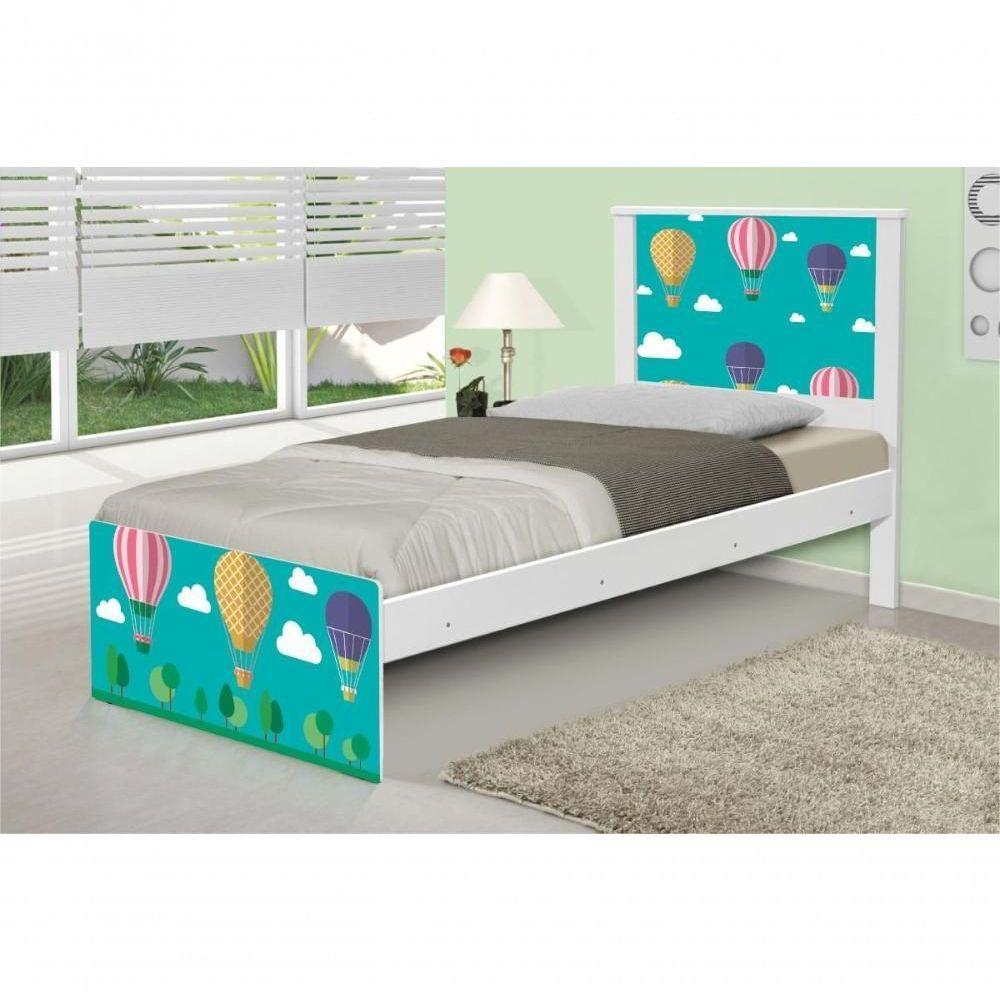 Cama Solteiro Adesivada Balão No Céu Com Colchão - 3