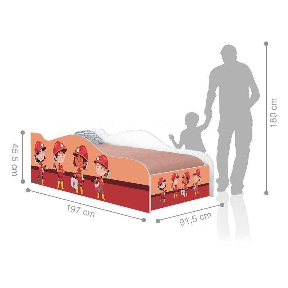 Cama Fun Tropa Bombeiros Solteiro Com Colchão - 3