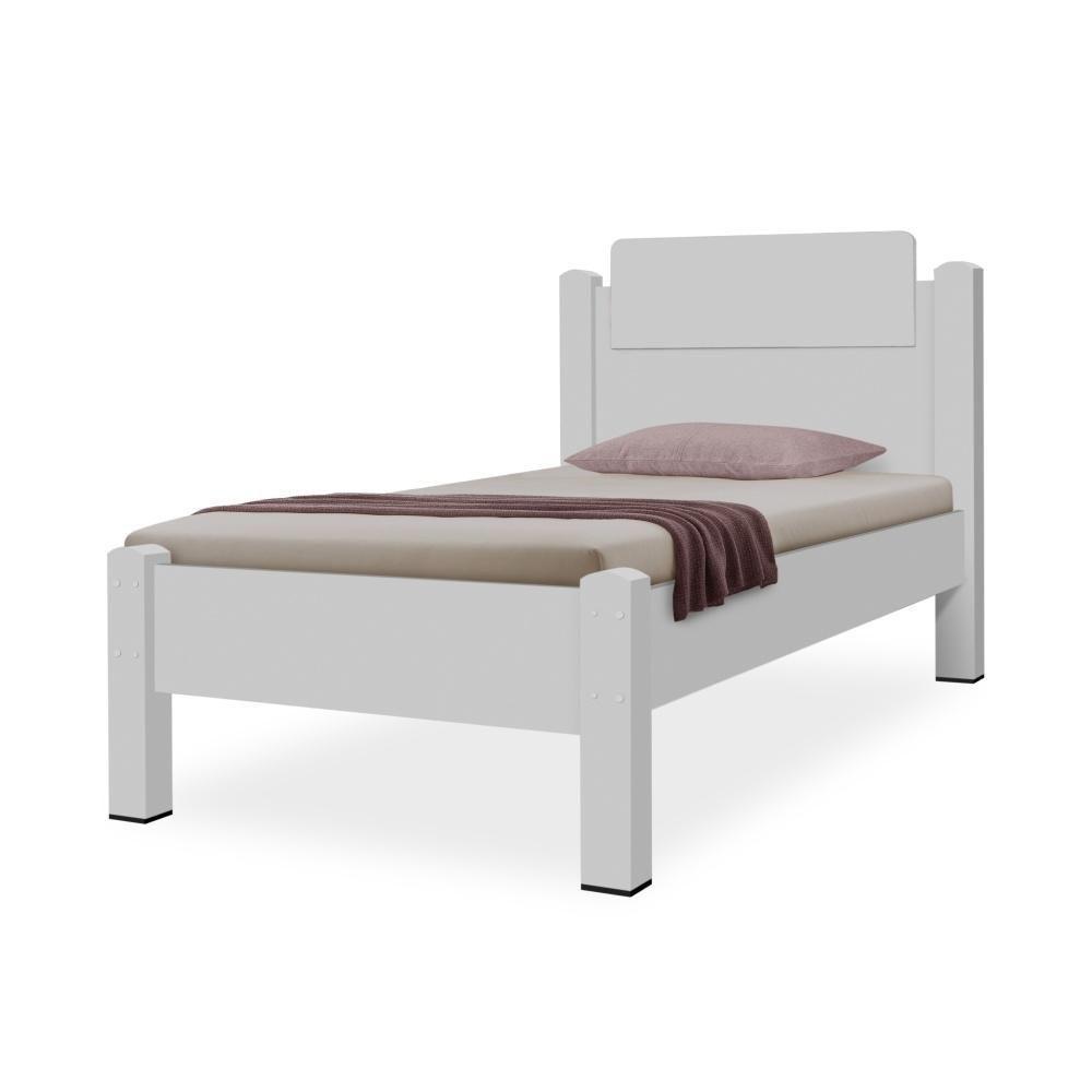 Cama Solteiro Pedro Branco Com Colchão - 4
