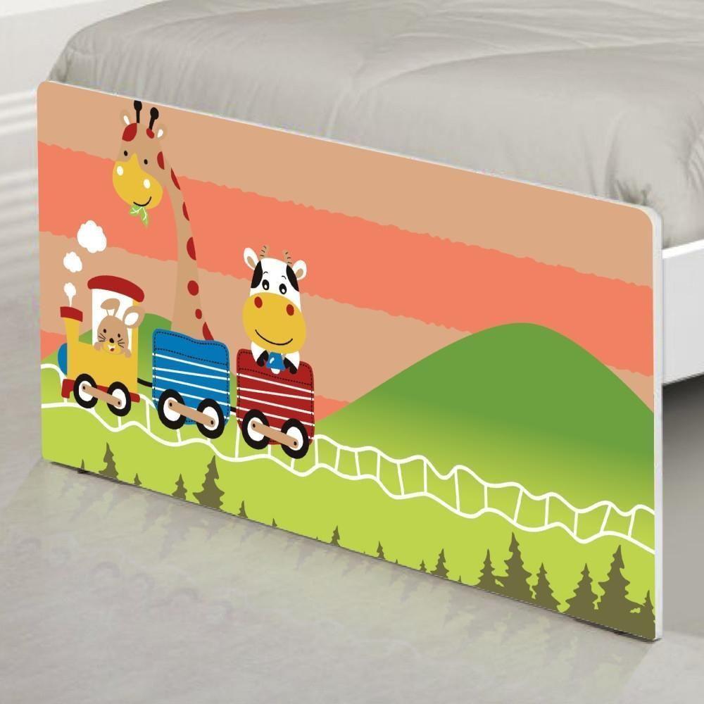 Cama Solteiro Adesivada Trenzinho Com Colchão - 3