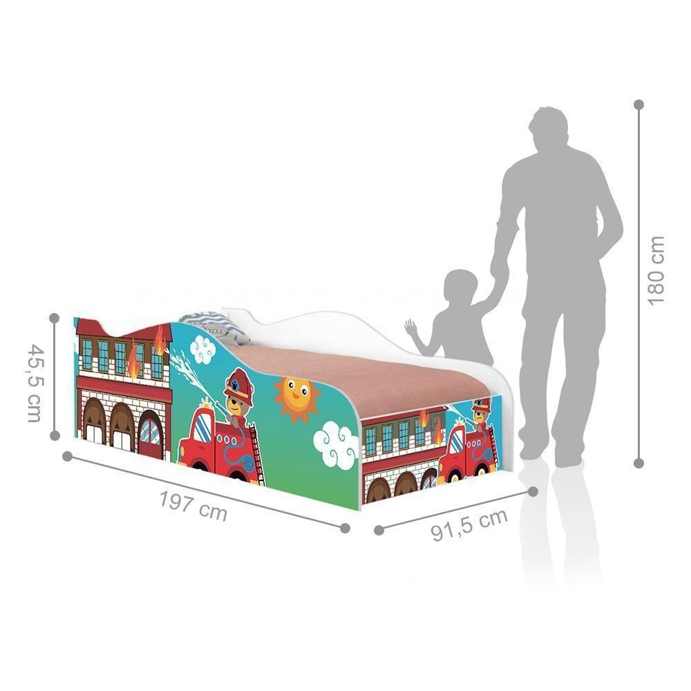 Cama Fun Usinho Bombeiro Solteiro Com Colchão - 4