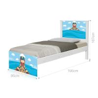 Cama Solteiro Adesivada Marinheiro Com Colchão - 1