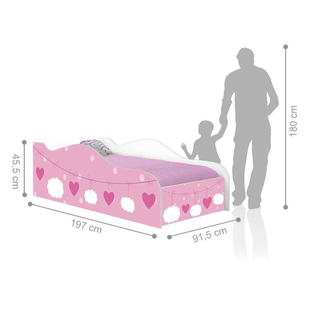 Cama Fun Nuvens Meninas Solteiro Com Colchão - 4