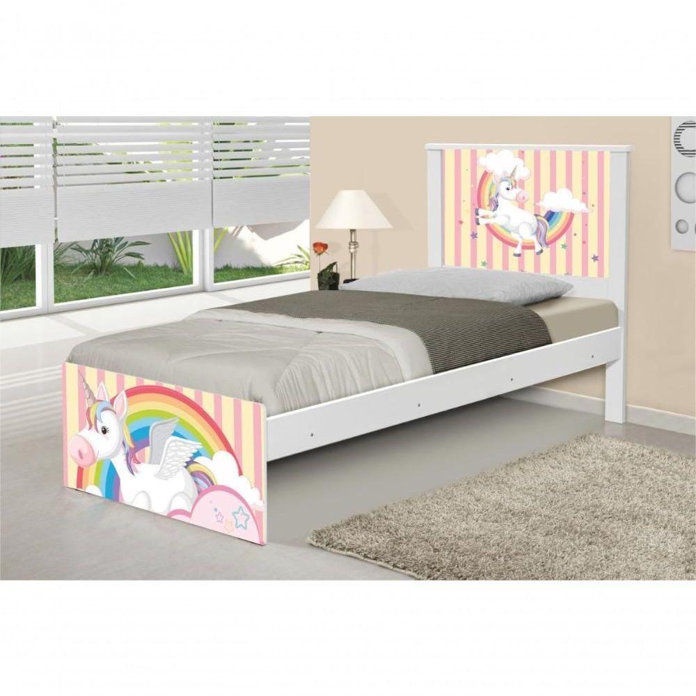 Cama Solteiro Adesivada Unicórnio Meigo Com Colchão - 3